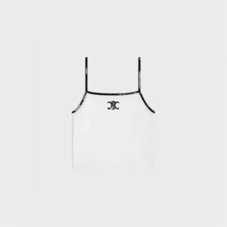 Camiseta sin mangas Triomphe bordada en jersey de algodón