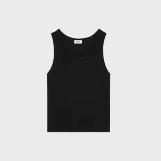 Camiseta sin mangas Triomphe de algodón acanalado Camiseta sin mangas Triomphe de algodón acanalado