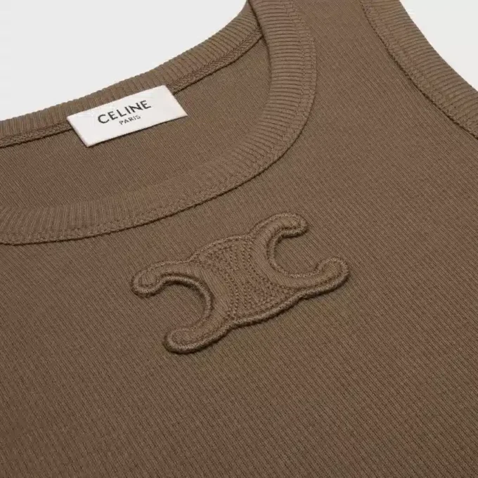 Camiseta sin mangas Triomphe de algodón acanalado