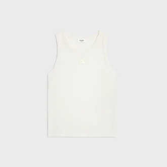 Camiseta sin mangas Triomphe de algodón acanalado y seda