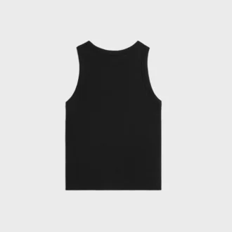 Camiseta sin mangas Triomphe de algodón acanalado y seda Camiseta sin mangas Triomphe de algodón acanalado y seda
