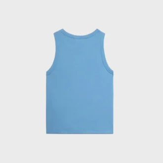 Camiseta sin mangas Triomphe de algodón acanalado y seda Camiseta sin mangas Triomphe de algodón acanalado y seda