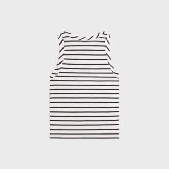 Camiseta sin mangas Triomphe en jersey de seda a rayas