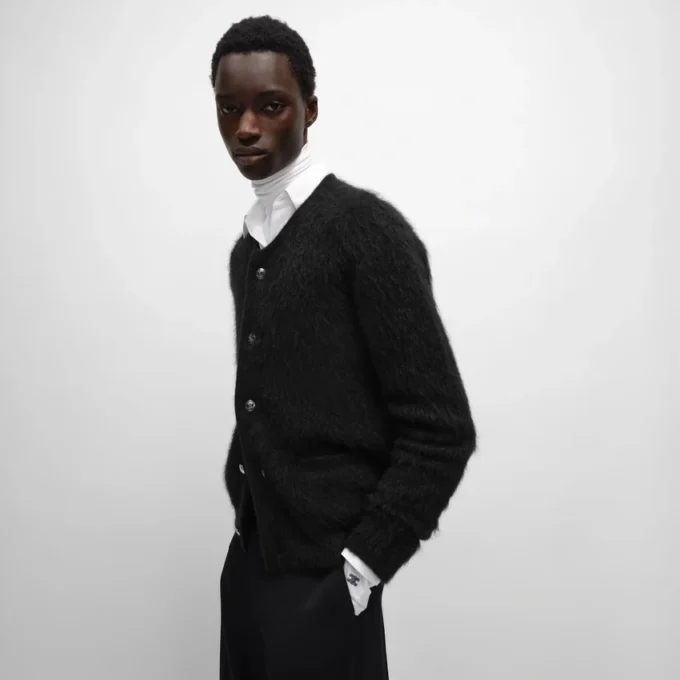 Cardigan de mohair cepillado Cardigan de mohair cepillado