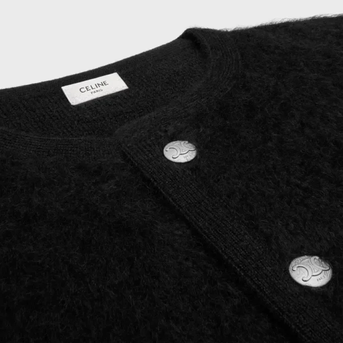 Cardigan de mohair cepillado Cardigan de mohair cepillado
