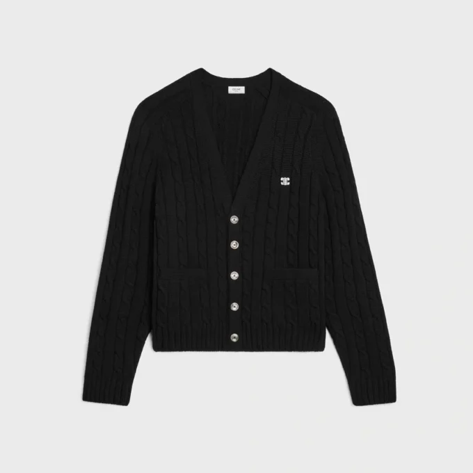 Cardigan Triomphe de cachemira con punto trenzado Cardigan Triomphe de cachemira con punto trenzado