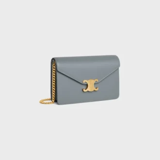 Cartera con cadena Margo en piel de becerro brillante