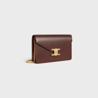 Cartera con cadena Margo en piel de becerro brillante