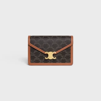 Cartera con cadena Margo en Triomphe Canvas y piel de becerro