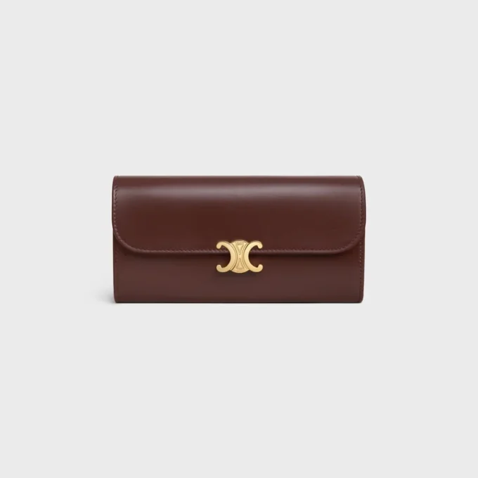 Cartera grande Triomphe en piel de becerro brillante Cartera grande Triomphe en piel de becerro brillante