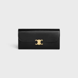 Cartera grande Triomphe en piel de becerro brillante Cartera grande Triomphe en piel de becerro brillante