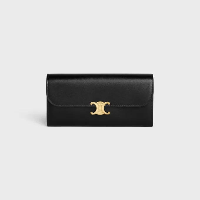 Cartera grande Triomphe en piel de becerro brillante Cartera grande Triomphe en piel de becerro brillante