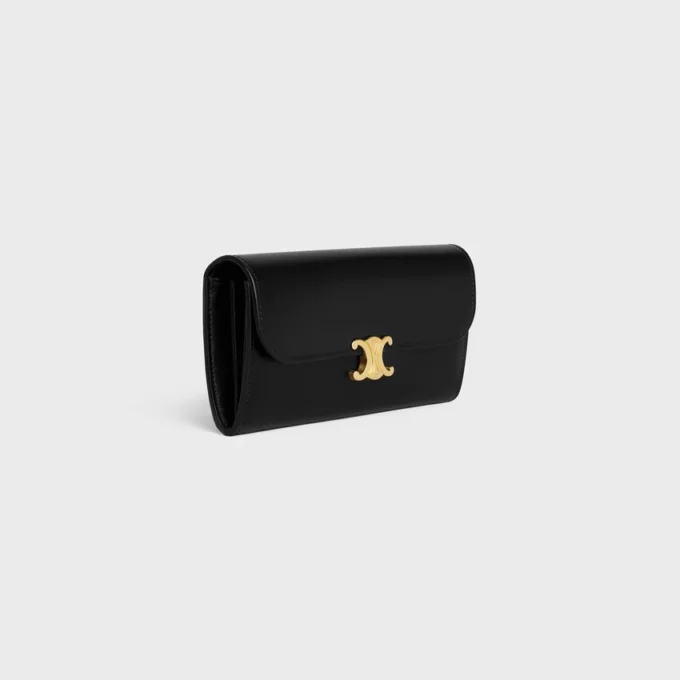 Cartera grande Triomphe en piel de becerro brillante Cartera grande Triomphe en piel de becerro brillante
