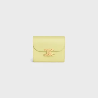 Cartera pequeña con solapa Triomphe en piel de becerro brillante