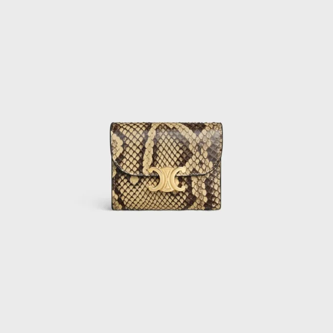 Cartera pequeña con solapa Triomphe en pitón Cartera pequeña con solapa Triomphe en pitón