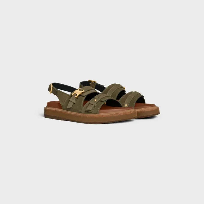 CELINE – Sandalia Tippi Triomphe en piel de becerro de gamuza CELINE – Sandalia Tippi Triomphe en piel de becerro de gamuza
