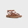 CELINE – Sandalias de tiras Clea Triomphe en piel de becerro – Curtido vegetal CELINE – Sandalias de tiras Clea Triomphe en piel de becerro – Curtido vegetal