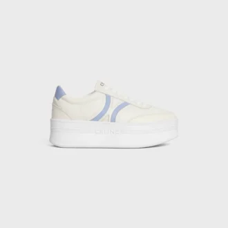 CELINE – Zapatillas Block con suela gruesa, detalle Triomphe en la parte trasera y suela de cuña en piel de becerro