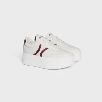 CELINE – Zapatillas Block con suela gruesa, detalle Triomphe en la parte trasera y suela de cuña en piel de becerro