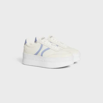 CELINE – Zapatillas Block con suela gruesa, detalle Triomphe en la parte trasera y suela de cuña en piel de becerro