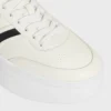 CELINE – Zapatillas Block con suela gruesa, detalle Triomphe en la parte trasera y suela de cuña en piel de becerro CELINE – Zapatillas Block con suela gruesa, detalle Triomphe en la parte trasera y suela de cuña en piel de becerro