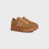 CELINE – Zapatillas Block con suela gruesa, detalle Triomphe en la parte trasera y suela de cuña en piel de becerro y ante CELINE – Zapatillas Block con suela gruesa, detalle Triomphe en la parte trasera y suela de cuña en piel de becerro y ante