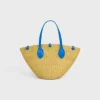Cesta pequeña «Triomphe» con cuentas, de sisal y piel de becerro Cesta pequeña «Triomphe» con cuentas, de sisal y piel de becerro