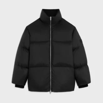 Chaqueta acolchada larga de nailon ligero
