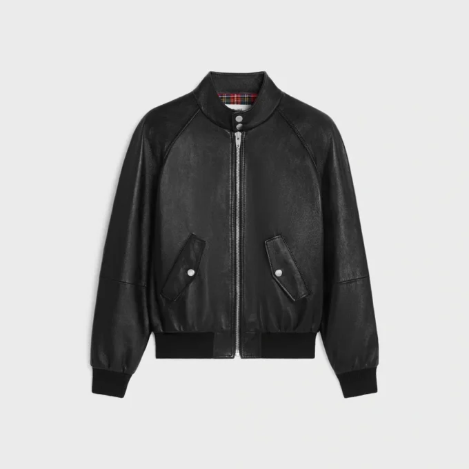 Chaqueta blusón con cremallera en piel de cordero suave Chaqueta blusón con cremallera en piel de cordero suave
