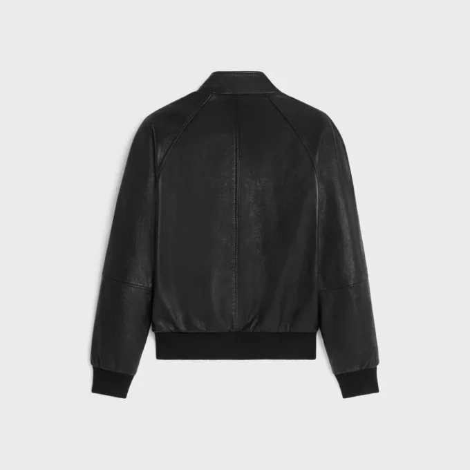 Chaqueta blusón con cremallera en piel de cordero suave Chaqueta blusón con cremallera en piel de cordero suave