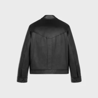 Chaqueta blusón holgada en piel de cordero suave