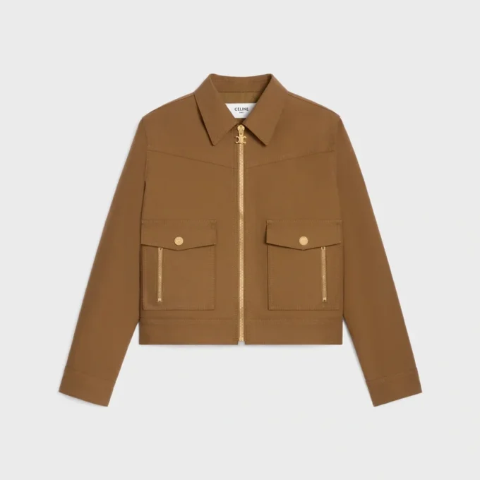 Chaqueta blusón western en sarga de algodón Chaqueta blusón western en sarga de algodón