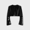Chaqueta bolero bordada en gabardina de lana
