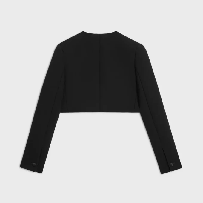 Chaqueta bolero en crepé de lana doble Chaqueta bolero en crepé de lana doble