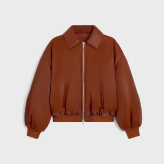 Chaqueta bomber de piel de cordero suave