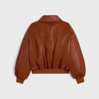 Chaqueta bomber de piel de cordero suave