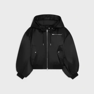 Chaqueta bomber de satén de algodón