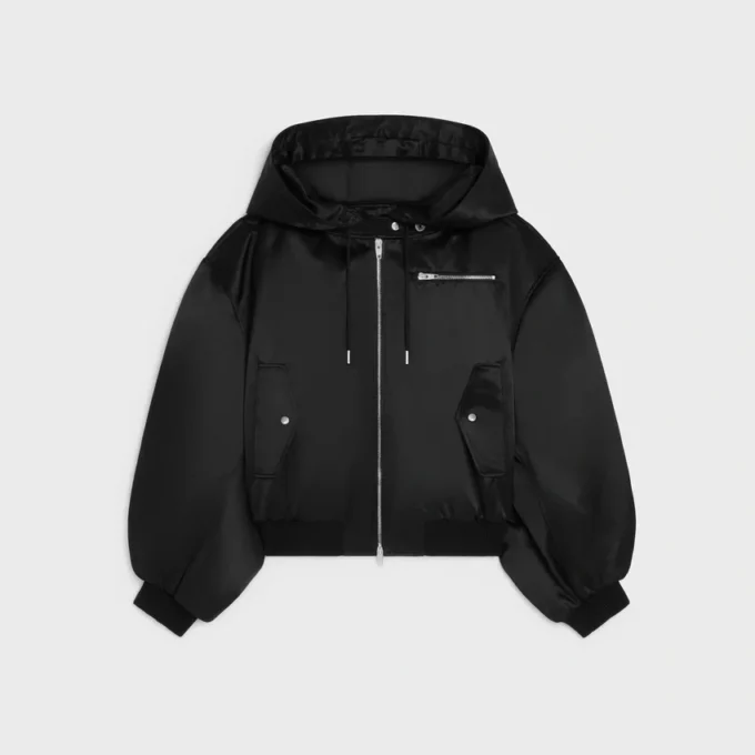 Chaqueta bomber de satén de algodón Chaqueta bomber de satén de algodón