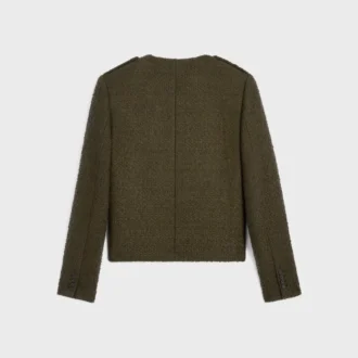 Chaqueta Chasseur en cachemira bouclé trenzada