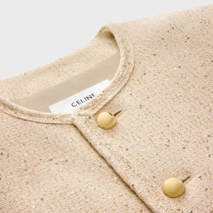 Chaqueta Chelsea en tweed de seda con lentejuelas Chaqueta Chelsea en tweed de seda con lentejuelas