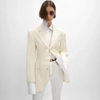 Chaqueta Colonne en lana diagonal
