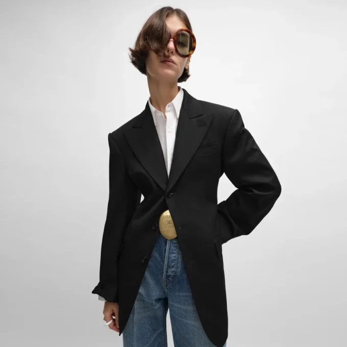 Chaqueta Colonne en lana diagonal