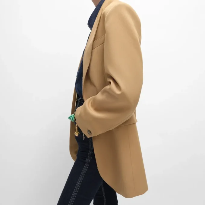 Chaqueta Colonne en lana diagonal