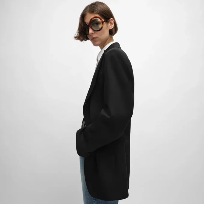 Chaqueta Colonne en lana diagonal