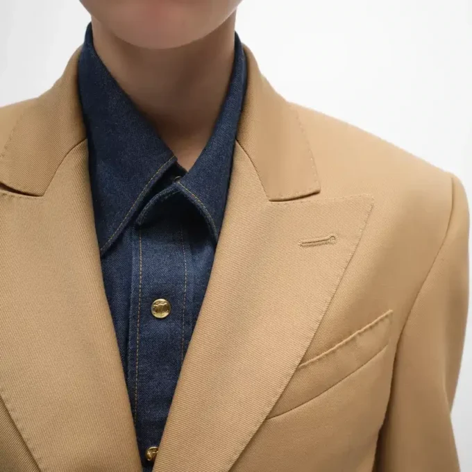 Chaqueta Colonne en lana diagonal