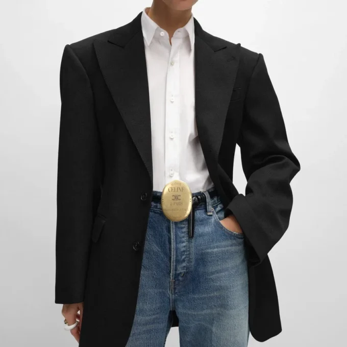 Chaqueta Colonne en lana diagonal