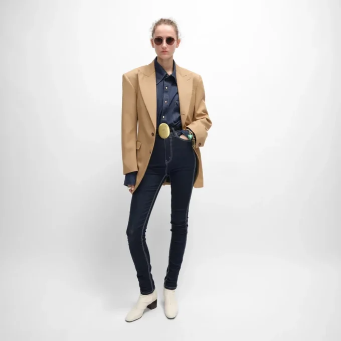 Chaqueta Colonne en lana diagonal