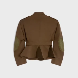 Chaqueta con peplum de lana diagonal