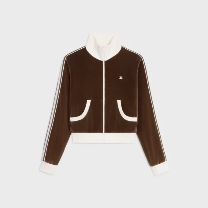 Chaqueta de chándal en jersey de terciopelo Chaqueta de chándal en jersey de terciopelo