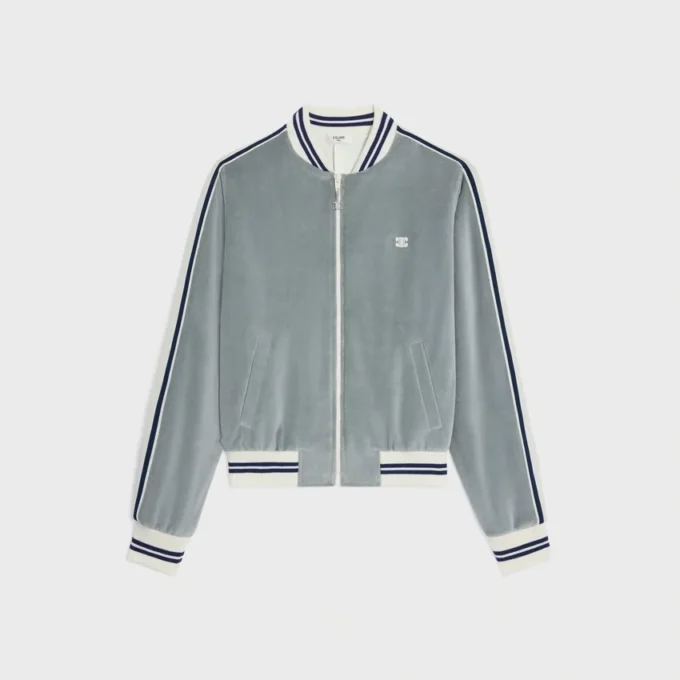Chaqueta de chándal Teddy en jersey de terciopelo Chaqueta de chándal Teddy en jersey de terciopelo